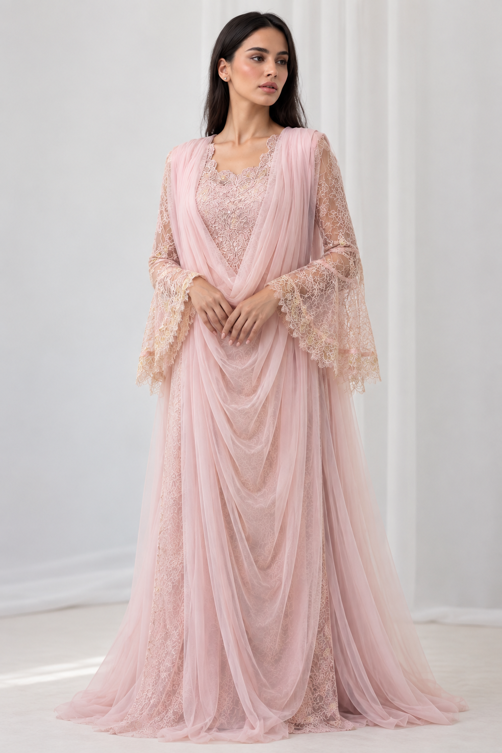 A Pink Lace Thoub
